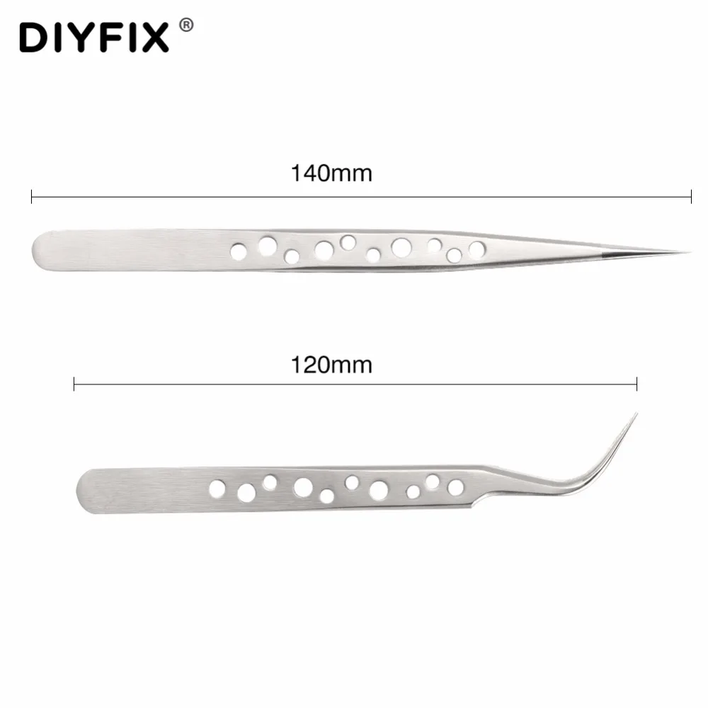Набор пинцетов DIYFIX из нержавеющей стали 2 шт.|electronic tweezers|tweezers settweezers set stainless steel |