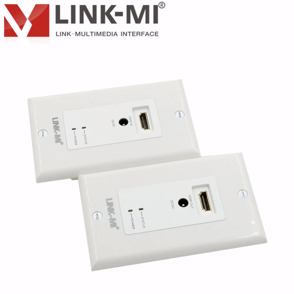 LINK MI hdmi стены плиты Extender за двойной через Cat5e/6 кабель передатчик и приемник видео