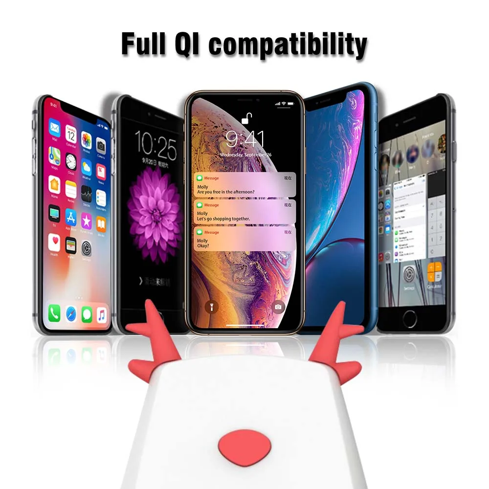 Беспроводная зарядная подставка Ascromy 7 5 Вт для iPhone Xs MAX XR X 8 Plus 10 Samsung Galaxy S9 S8 Note 9