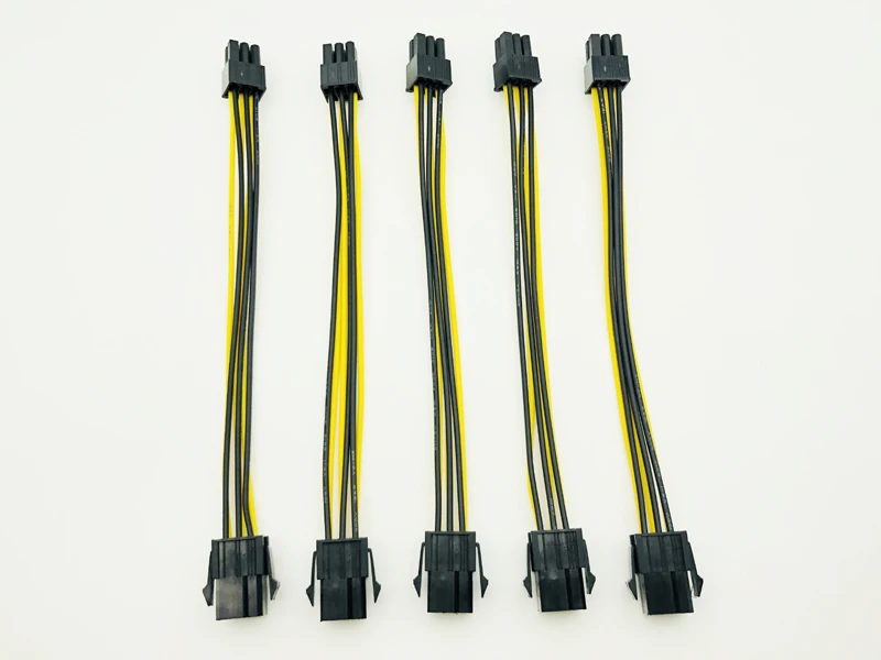 5 шт. 20 см 6Pin до 6 Pin PCI Express PCIe удлинитель питания разъем папа к гнезду видеокарта