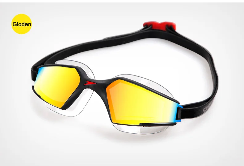 Golden Speedo разноцветные Aquapulse Max Mirror 2 IQfit очки анти туман HD объектив УФ-защита для взрослых мужчин и женщин - Цвет: Golden