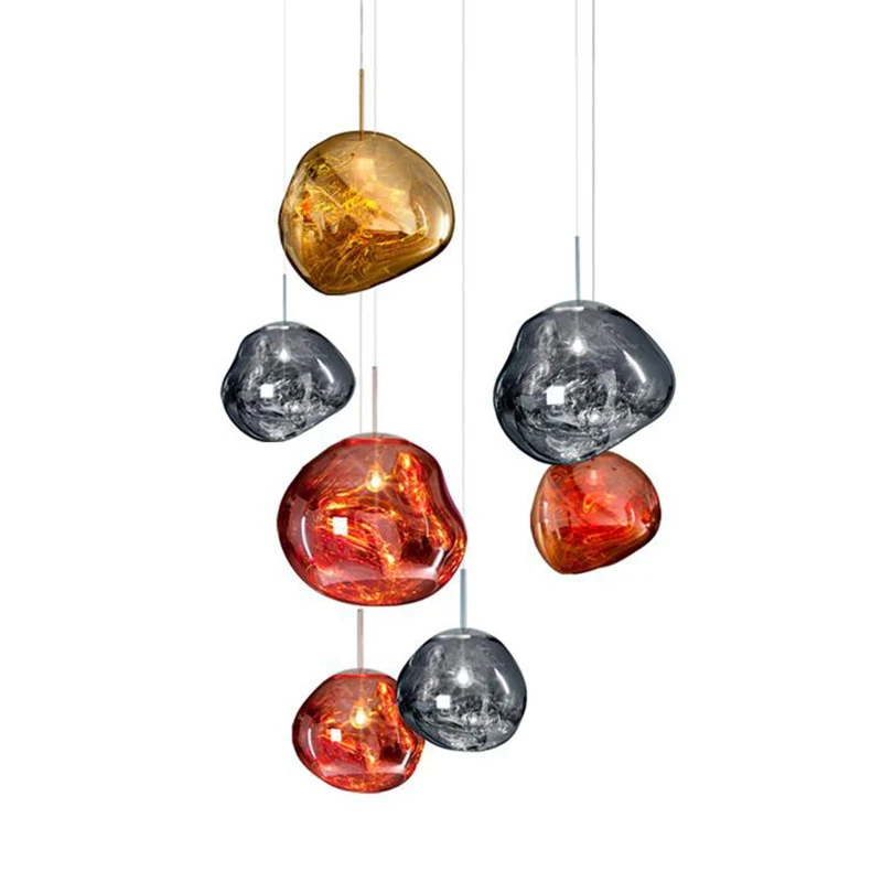 Nordic LED Chandelier Lighting Loft Melt Lava Glass Light Restaurant Pendant Lamp Lights Living Room Home Indoor Hanging Lamp