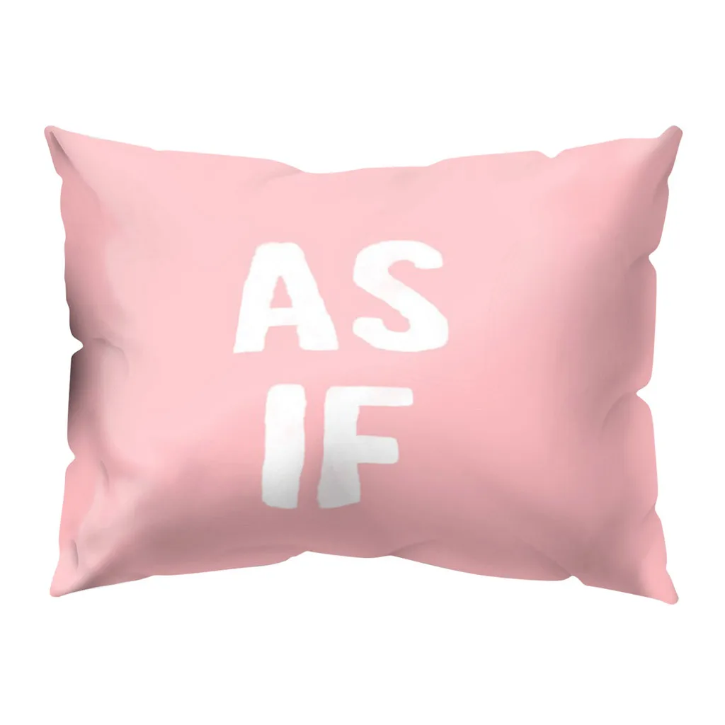 30*50cm Polyester Pillowcase Pink Girl Series Simple Letter Rectangular Home Bedroom Sofa Decoration | Дом и сад
