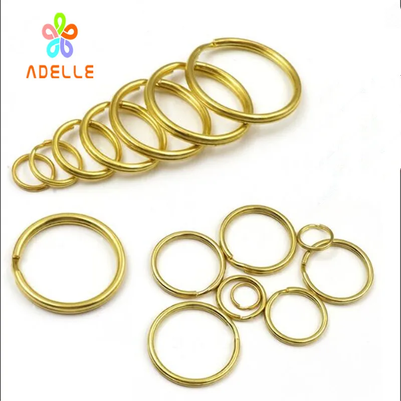 Круглые разрезные кольца из твердой латуни 30 шт. Брелоки для ключей 12/15/20/25/30/32/35 мм