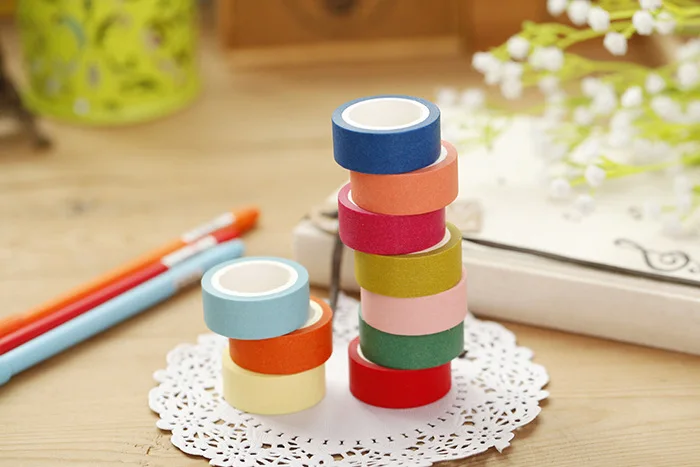 2 шт. Новые DIY ленты конфетных цветов лента для маскировки декоративные клейкие