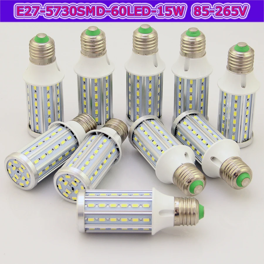 Светодиодная лампа кукуруза 10 шт./лот E27 5730 SMD Алюминиевая СВЕТОДИОДНАЯ Лампа