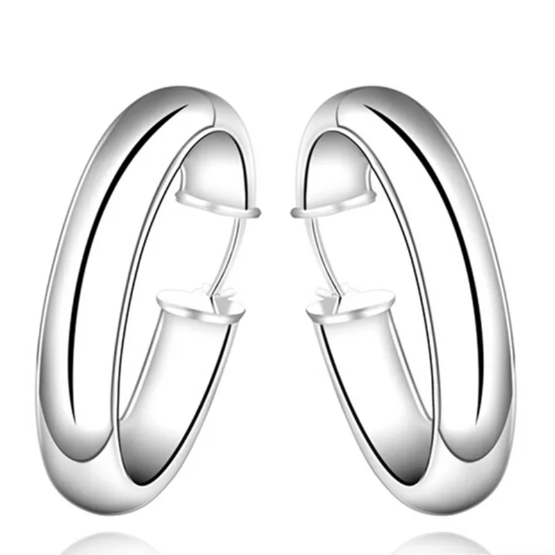 Посеребренный обруч earringsg серебряный большие серьги pendientes de aro маленькие