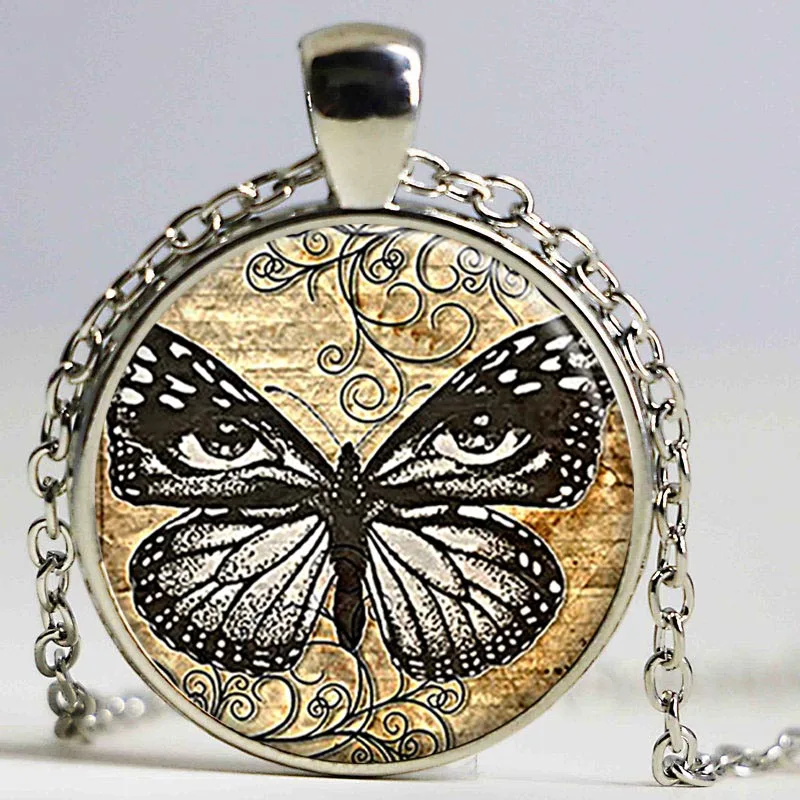 Готический подарок на Хэллоуин для женщины красивая винтажная черная бабочка