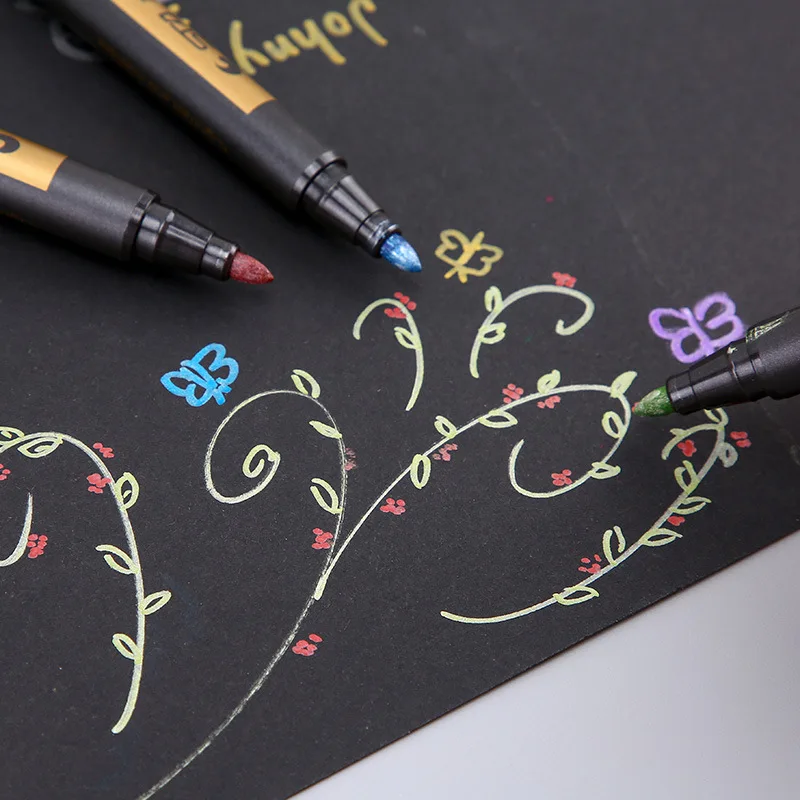 10 видов цветов/коробка Перманентный маркер ручка CD Краска Маркер металлическая