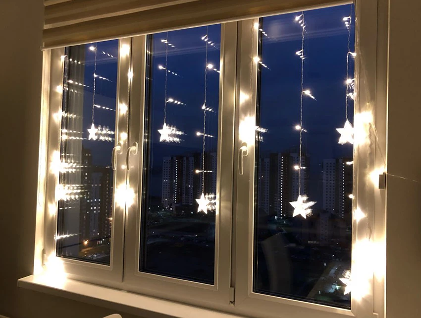 Светодиодный Сказочный светильник со звездами, Рождественская гирлянда, светодиодный, для дома, вечерние, декоративный светильник, для свадьбы, праздника