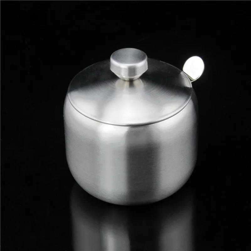 SUS304 нержавеющая сталь 18/8 приправа банка соль горшок cruet сахарная чашка Ложка