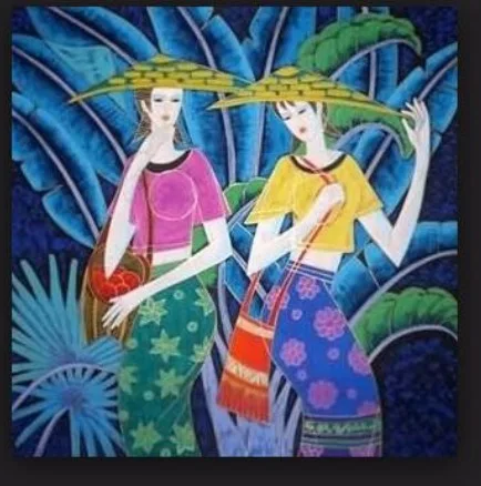 Бесплатная доставка фольклорное искусство ручная роспись на холсте красивая