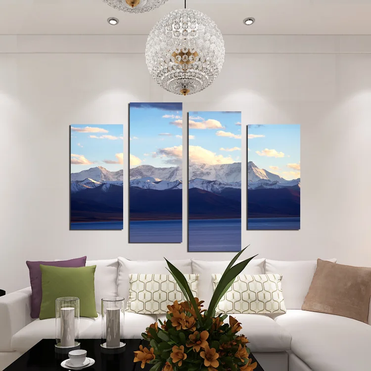 

FOUR PC NO FRAME Iceberg scenery Oil Painting Printed Oil Painting On Canvas Oil Painting Home Decor Wall Decor