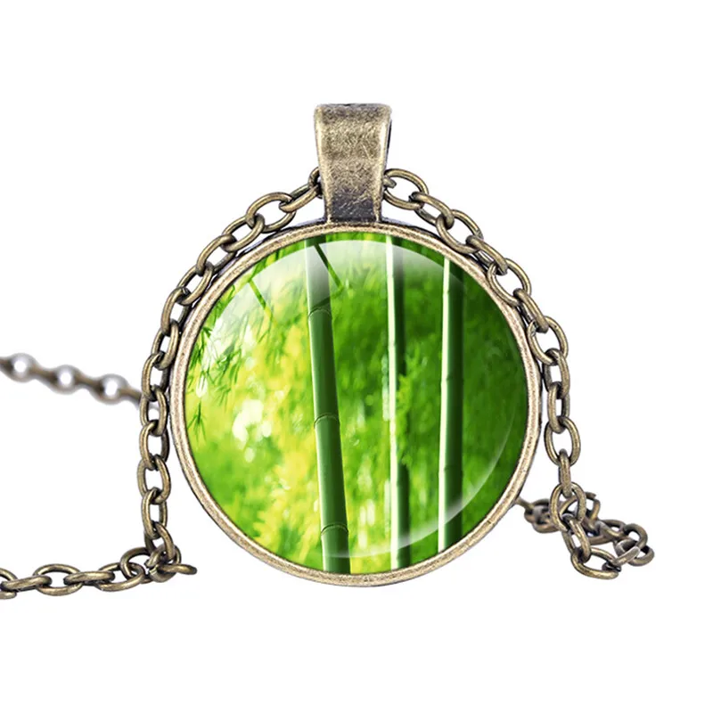 Lucky bamboo ювелирное изделие яркое зеленое бамбуковое растительное ожерелье с фото