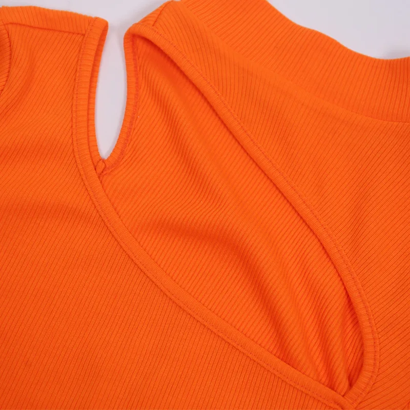 WHZHM водолазка трикотажная Для женщин футболки флуоресценции Цвет топы Короткий