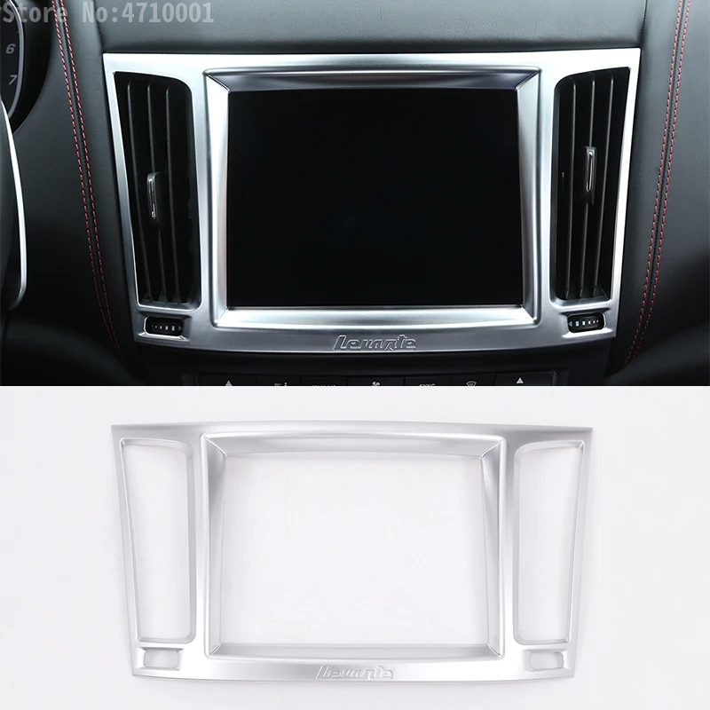 

For Maserati Levante 2016 Car-Styling ABS Chrome Car Interior Navigation Screen Box Frame Cover Trim Accessories Newest 1pc