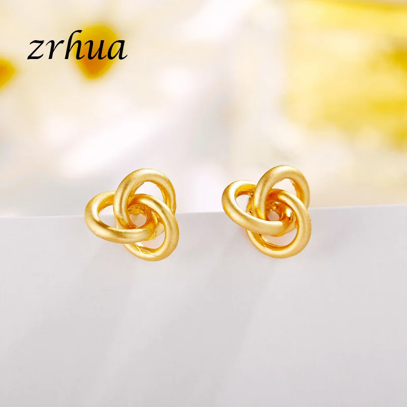 Стильные серьги гвоздики ZRHUA геометрической формы для женщин и девушек новейшие