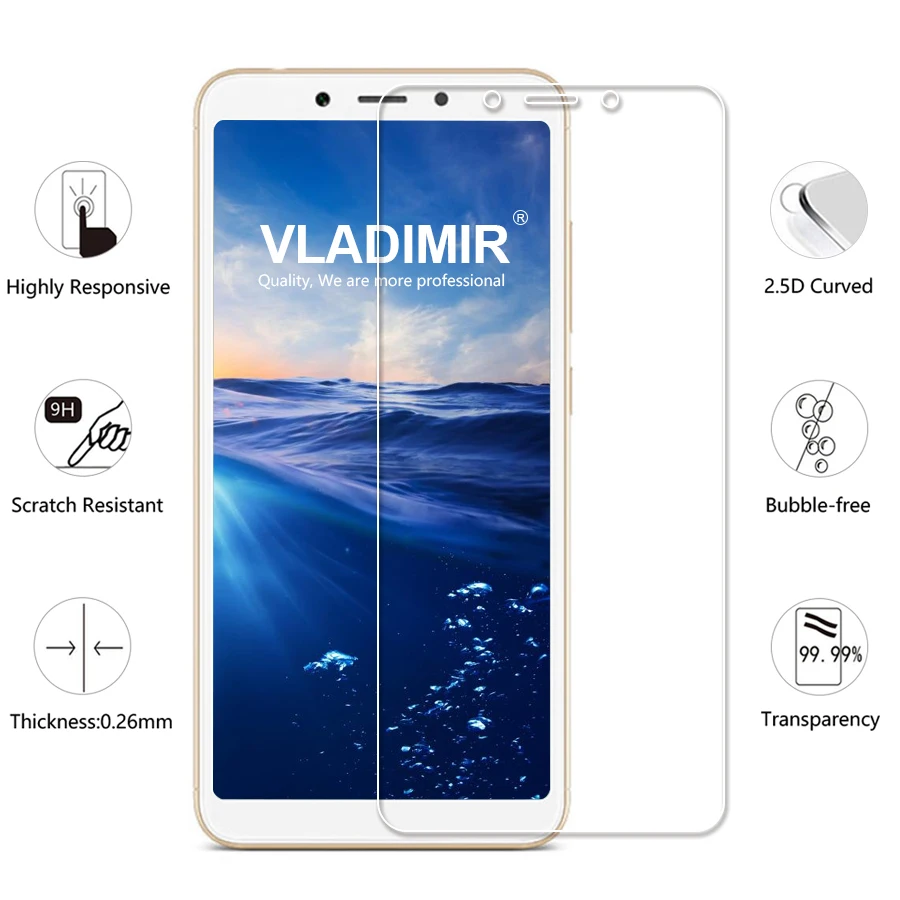 Владимир 2 шт. закаленное Стекло для Xiaomi Redmi 6 защитная пленка протектор экрана 2.5D