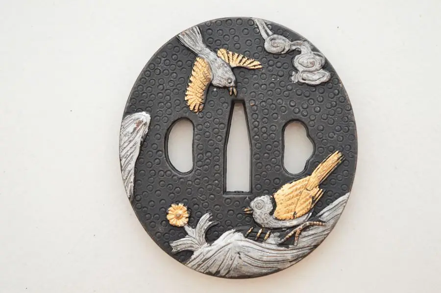 Фото Чудесная защита Tsuba из сплава для японской Tsuba самурайский меч катана Guard Wakizashi Nice №3