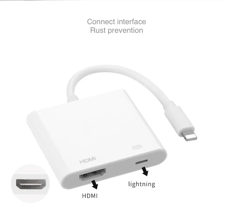 Для IPhone 8X/iPad к HDMI подключенный hd ТВ проектор с одним и тем же экраном в автомобиле |