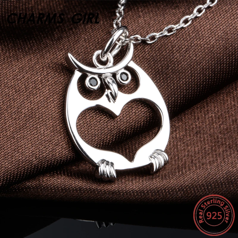 Подвески Девушка Сова ожерелье стерлингового серебра 925 ювелирные изделия для