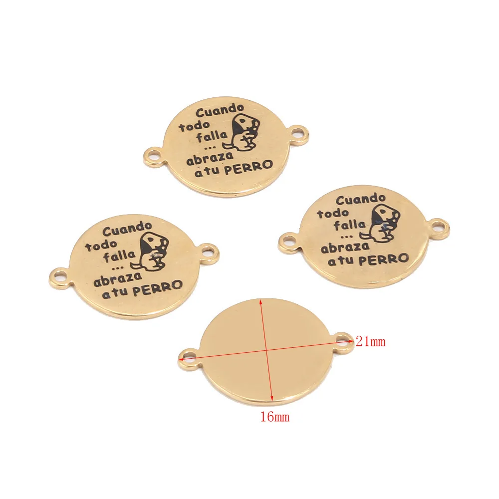 style 7 New 3pcs/lot Stainless Steel Links Connector Golden Jewelry Charm - Окраска металла: style 7