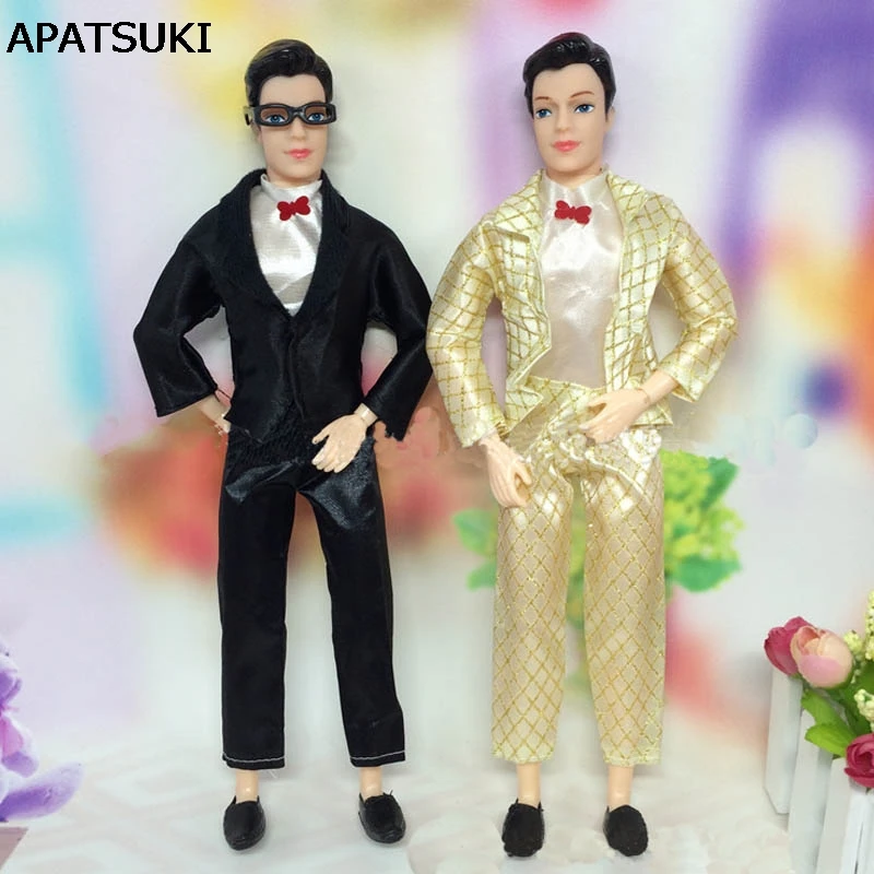 

1set Handmade Doll Clothes For Ken Doll Business Suit With White Shirt For Barbie's Boy Firend Doll Accessories