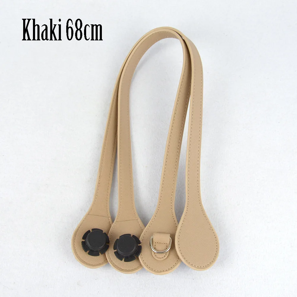 khaki 68 Tanqu плоская короткая длинная ручка с краями D пряжка из искусственной кожи ручки для Obag ручки для EVA O Bag плоская ручка - Цвет: khaki 68