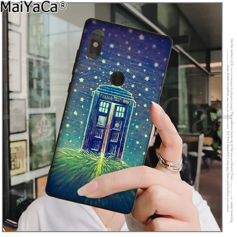 MaiYaCa Tardis Box Doctor Who черный мягкий чехол для телефона Xiaomi Redmi 5 5Plus Note4 4X Note5 6A Mi 6 Mix2