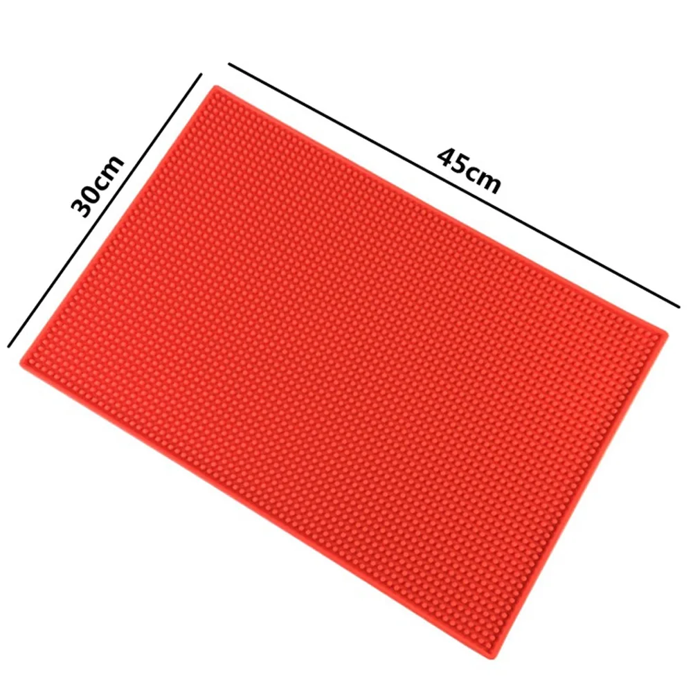 red 30cmx45cm Новая нескользящая резиновая циновка адвокатского сословия Стекло поддон пиво напитки адвокатского сословия рельса Услуги коврик - Цвет: red 30cmx45cm