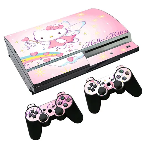 0242 Hello kitty наклейка для PS3 Fat playstation 3 консоль и контроллеры для PS3 Skins Наклейка виниловая пленка - Цвет: 0242