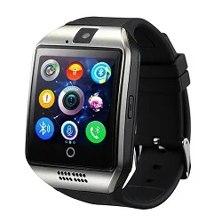 Серебристый Модные Bluetooth Смарт-часы Q18 с камерой Facebook Whatsapp Twitter Синхронизация SMS Smartwatch поддержка sim-карты TF для IOS Android - Цвет: Серебристый