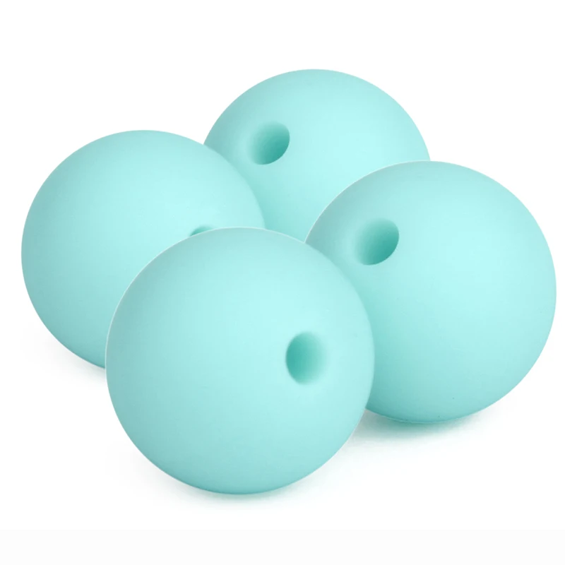 

20pc Silicone Beads 15mm Round Bead Bpa Free Diy Silicone Baby Teether Necklace Bracelet Chain Food Grade Teething Beads