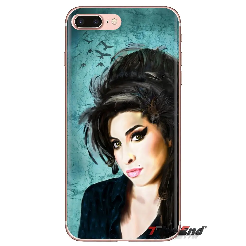Прозрачные мягкие чехлы для iPod Touch Apple iPhone 4 4S 5 5S SE 5C 6 6S 7 8 X XR XS Plus MAX Amy Winehouse |