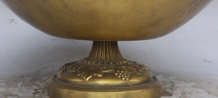 14&quot Chinese Palace Copper Fruit Grape Vine Leaf Compote Statue Plate Dish Tray | Дом и сад