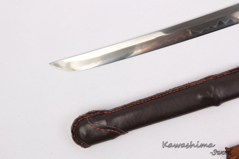 

Handmade 1095 Blade Japanese Military Navy Officer Sword Samurai Katana Iron Sheath Wrapped Leather Full Tang Sharpness