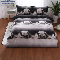 lovely pug printed bedding sets duvet cover bed pillowcase tiwn queen warm soft home bedding kit