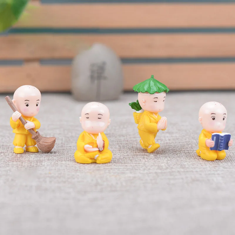 4pcs/Set Mini buddha Figurines Miniature For Home Bonsai Decoration Micro Landscape Decor|Статуэтки и миниатюры| |