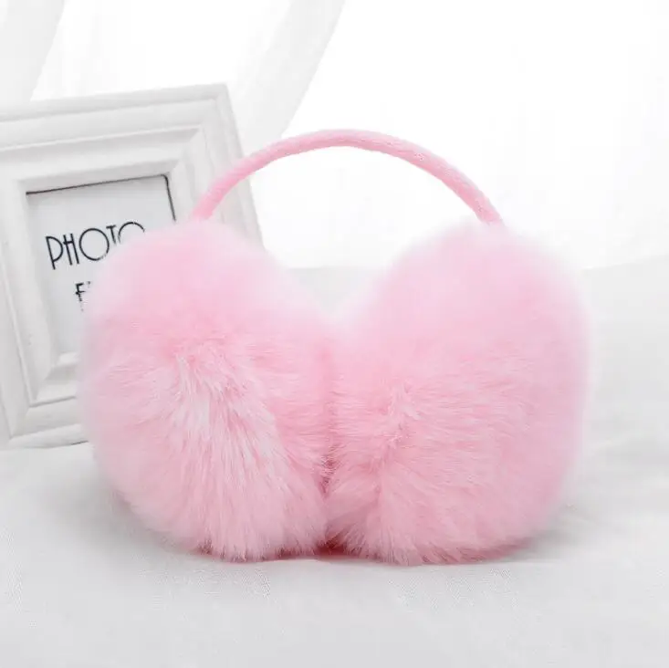 E001 Pink CUHAKCI Зимние теплые наушники для женщин, повязка на голову, наушники для ушей, теплые наушники с мехом, круглые меховые наушники унисекс, белые наушники, новые наушники для девочек - Цвет: E001 Pink