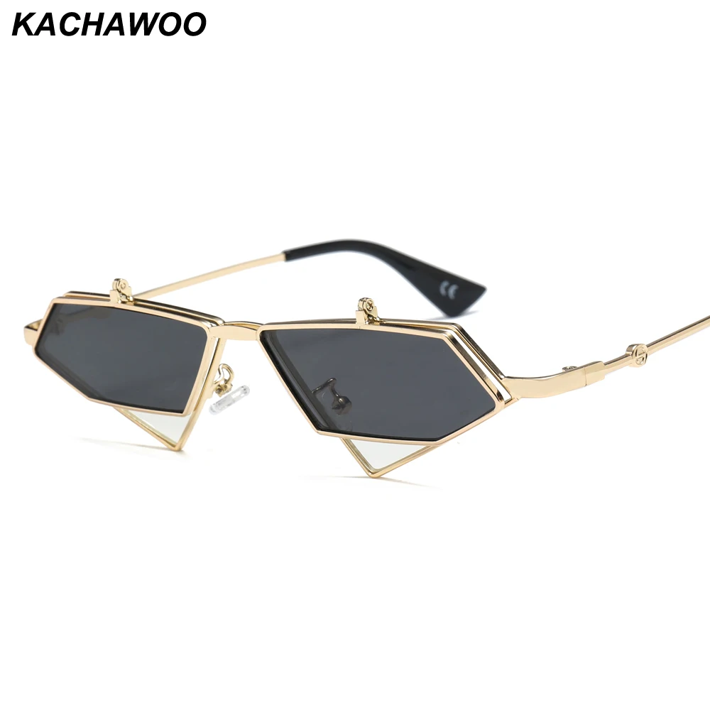 Мужские и женские солнцезащитные очки Kachawoo винтажные в стиле панк с красными