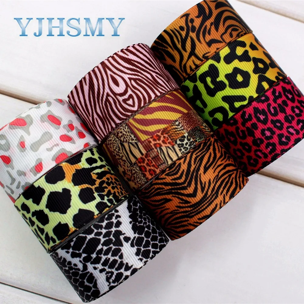 YJHSMY H-17411-1121 10 ярдов 25 мм 22 Леопардовый принт ленты grosgrain свадебный подарок