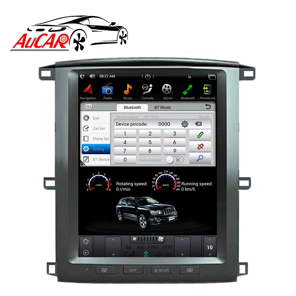 Tesla стиль Android 9 автомобильное радио GPS навигация для TOYOTA LAND CRUISER LC100 2003 2004 2005 2006 2007 DVD