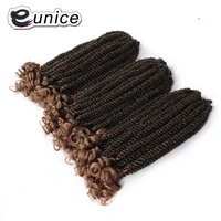 eunice 12inch short spring twist synthetic fiber hair extension crochet twist braiding hair bundles black brown bug for women