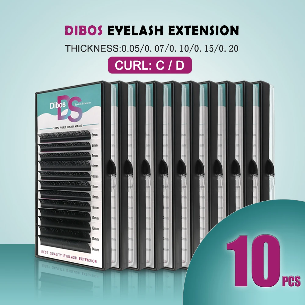 

Dibos 10 cases/lot mink eyelash extension individual eyelashes natural eyelashes materials for eyelash extension