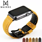 Ремешок MAIKES из натуральной кожи для Apple Watch, браслет для iWatch и Apple Watch 44 мм 40 мм Series 1  2  34, 42 мм 38 мм