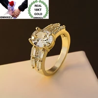 omhxzj wholesale european fashion woman girl party birthday wedding gift shiny oval aaa zircon 18kt rose white gold ring rr999
