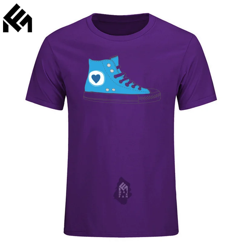 Уникальные футболки с круглым вырезом синий парусиновая обувь короткий рукав 100%