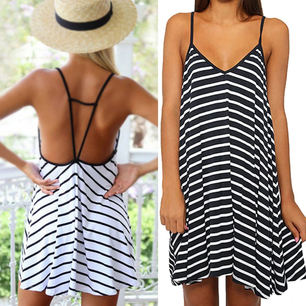 Пикантные для женщин Глубокий V средства ухода за кожей шеи платье Летнее пляжное