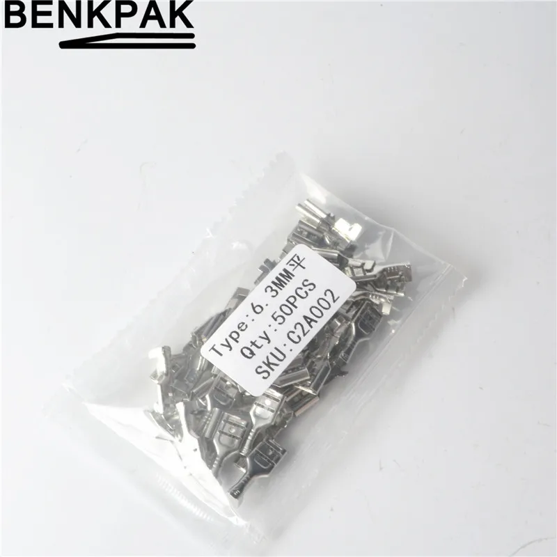 50 шт. обжимной разъем 6 3 мм|spade connector|female spade connector6.3mm crimp terminal female |