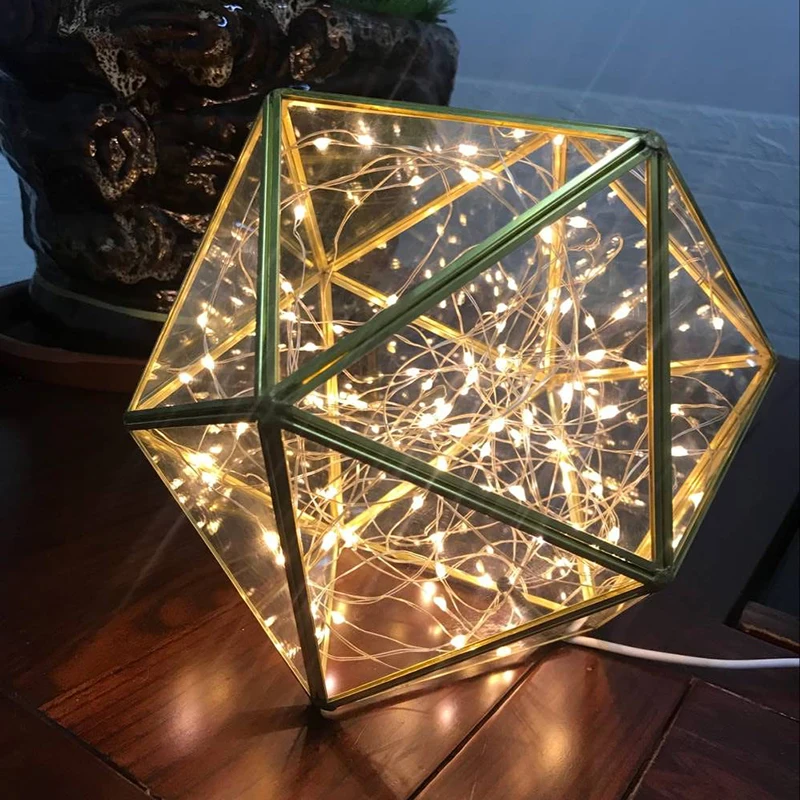 Современная Медная настольная лампа светодиодная USB гирлянда и декоративная